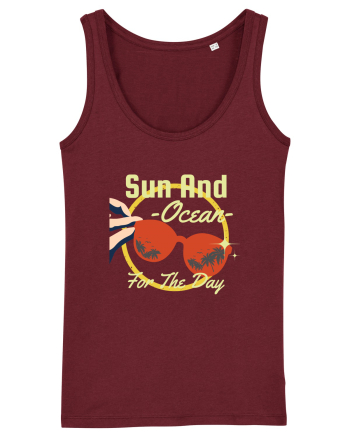 Sun and Ocean for the Day Burgundy