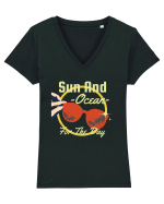 Sun and Ocean for the Day Tricou mânecă scurtă guler V Damă Evoker