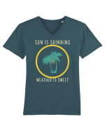 Sun is Shinning Weather is Sweet Tricou mânecă scurtă guler V Bărbat Presenter