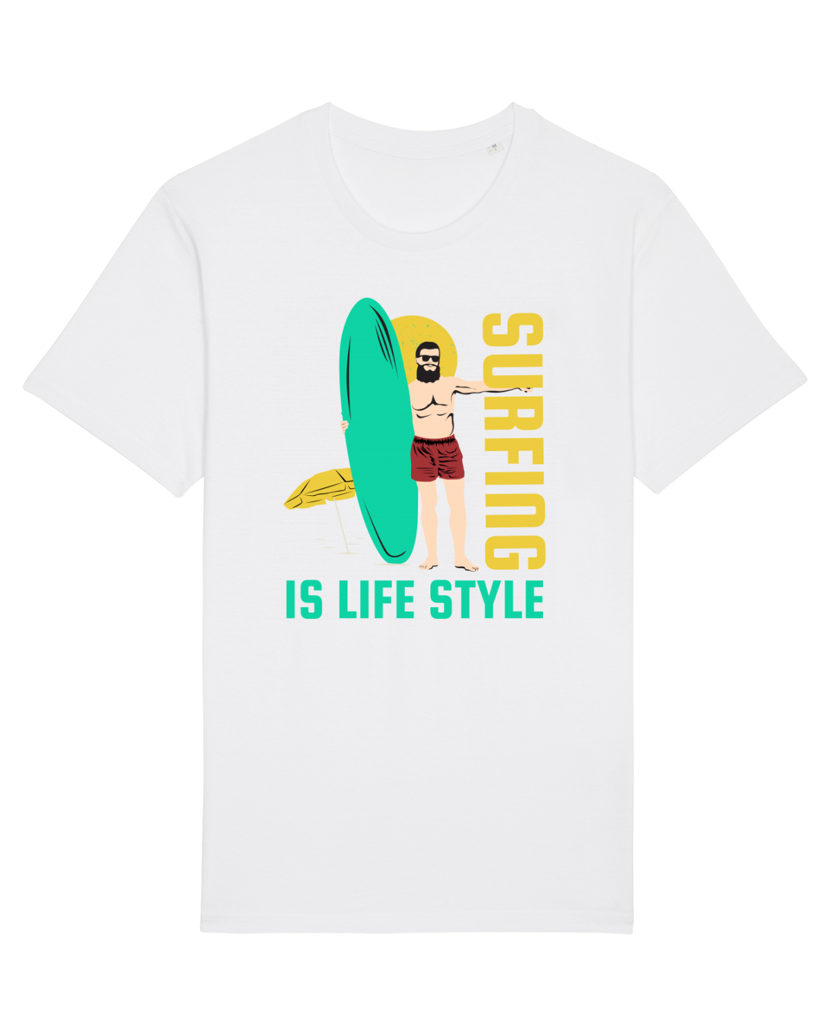 Tricou mânecă scurtă Unisex Rocker White