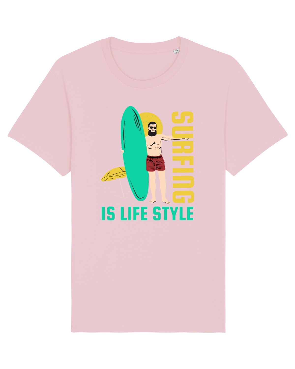 Tricou mânecă scurtă Unisex Rocker Cotton Pink