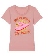 Take Me to the Beach Tricou mânecă scurtă guler larg fitted Damă Expresser
