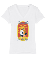 Take Me to the Sea Tricou mânecă scurtă guler V Damă Evoker