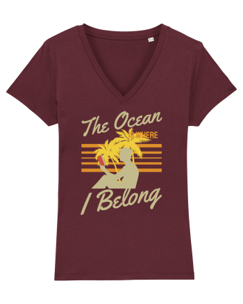 The Ocean is Where I Belong Burgundy