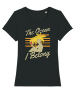 The Ocean is Where I Belong Tricou mânecă scurtă guler larg fitted Damă Expresser