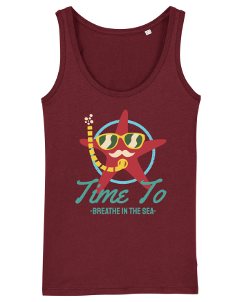 Time to Breathe in the Sea Burgundy