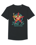 Time to Breathe in the Sea Tricou mânecă scurtă guler larg Bărbat Skater
