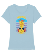Tropical Chic Tricou mânecă scurtă guler larg fitted Damă Expresser