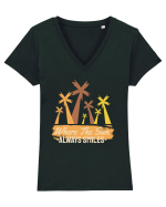 Where the Sun Always Smiles Tricou mânecă scurtă guler V Damă Evoker