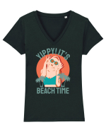Yippi! It's Beach Time Tricou mânecă scurtă guler V Damă Evoker
