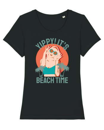 Yippi! It's Beach Time Black