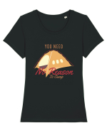 You Need No Reason to Camp Tricou mânecă scurtă guler larg fitted Damă Expresser