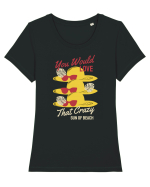 You Would Love that Crazy Sun of Beach Tricou mânecă scurtă guler larg fitted Damă Expresser