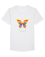 Butterfly Colors Tricou mânecă scurtă guler larg Bărbat Skater