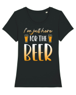 I'm just here for the beer Tricou mânecă scurtă guler larg fitted Damă Expresser