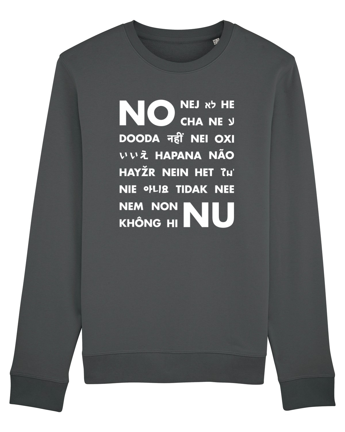 Bluză mânecă lungă Unisex Rise Anthracite