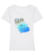 Prahova County Map Tricou mânecă scurtă guler larg fitted Damă Expresser