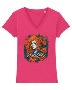 Magic nature Tricou mânecă scurtă guler V Damă Evoker