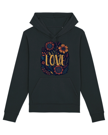 Love - flori boho Black