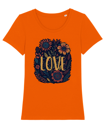 Love - flori boho Bright Orange
