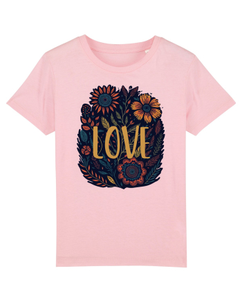 Love - flori boho Cotton Pink