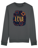 Love - flori boho Bluză mânecă lungă Unisex Rise