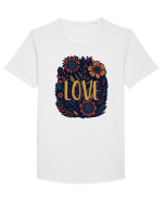 Love - flori boho Tricou mânecă scurtă guler larg Bărbat Skater