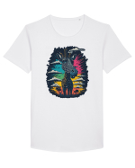 Girafa Neon Tricou mânecă scurtă guler larg Bărbat Skater