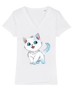 Happy Cat Tricou mânecă scurtă guler V Damă Evoker