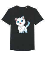 Happy Cat Tricou mânecă scurtă guler larg Bărbat Skater