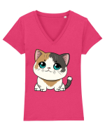 Kitty Tricou mânecă scurtă guler V Damă Evoker