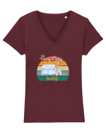 Vanlife Beach Tricou mânecă scurtă guler V Damă Evoker