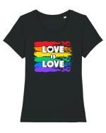 Love is Love Tricou mânecă scurtă guler larg fitted Damă Expresser