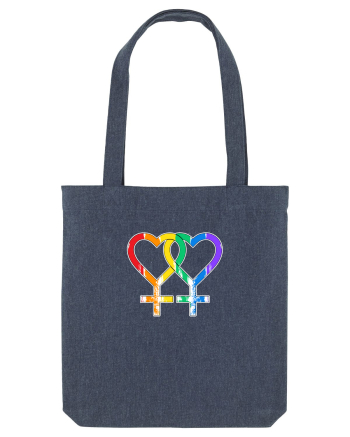 Lesbian Vintage Hearts Symbol Midnight Blue