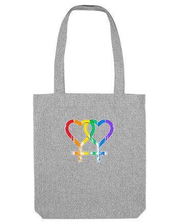 Lesbian Vintage Hearts Symbol Heather Grey