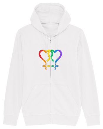 Lesbian Vintage Hearts Symbol White