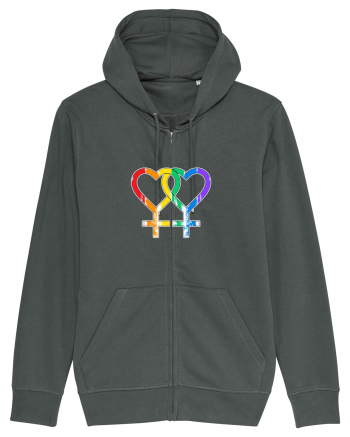 Lesbian Vintage Hearts Symbol Anthracite