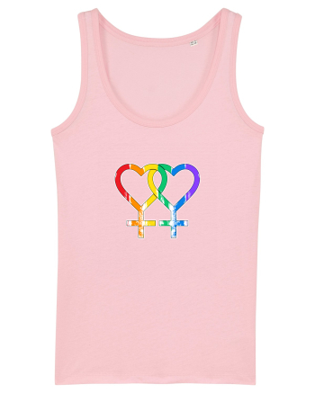 Lesbian Vintage Hearts Symbol Cotton Pink