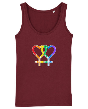 Lesbian Vintage Hearts Symbol Burgundy
