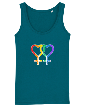 Lesbian Vintage Hearts Symbol Ocean Depth