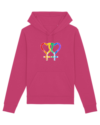 Lesbian Vintage Hearts Symbol Raspberry