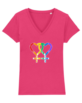 Lesbian Vintage Hearts Symbol Raspberry