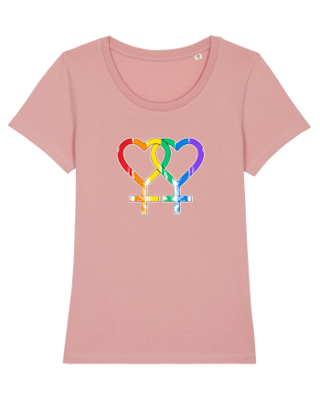 Lesbian Vintage Hearts Symbol Canyon Pink