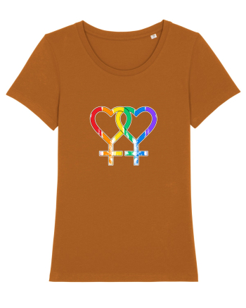 Lesbian Vintage Hearts Symbol Roasted Orange