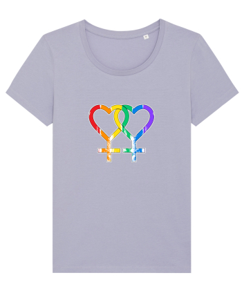 Lesbian Vintage Hearts Symbol Lavender