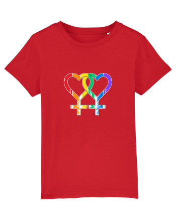 Lesbian Vintage Hearts Symbol Red