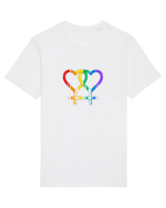 Lesbian Vintage Hearts Symbol Tricou mânecă scurtă Unisex Rocker