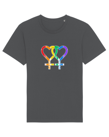 Lesbian Vintage Hearts Symbol Anthracite