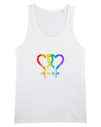 Lesbian Vintage Hearts Symbol White