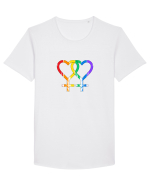 Lesbian Vintage Hearts Symbol Tricou mânecă scurtă guler larg Bărbat Skater